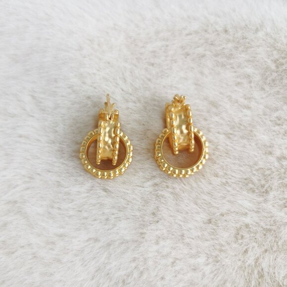 NEW Julie Vos Marbella Hoop Earrings 24K Gold Plate - Picture 1 of 4